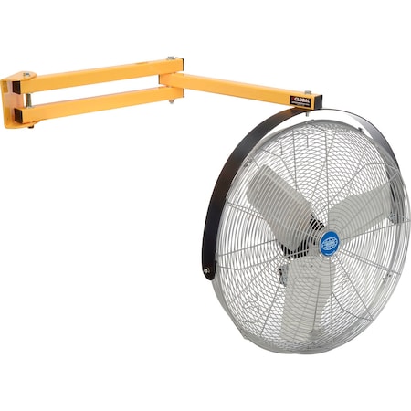Global Industrial Double Arm Loading Dock Fan, 24 in Blade Dia, 8000cfm, 32 in H x 40 in L x 10 in D x 29 in W, Silver 292747